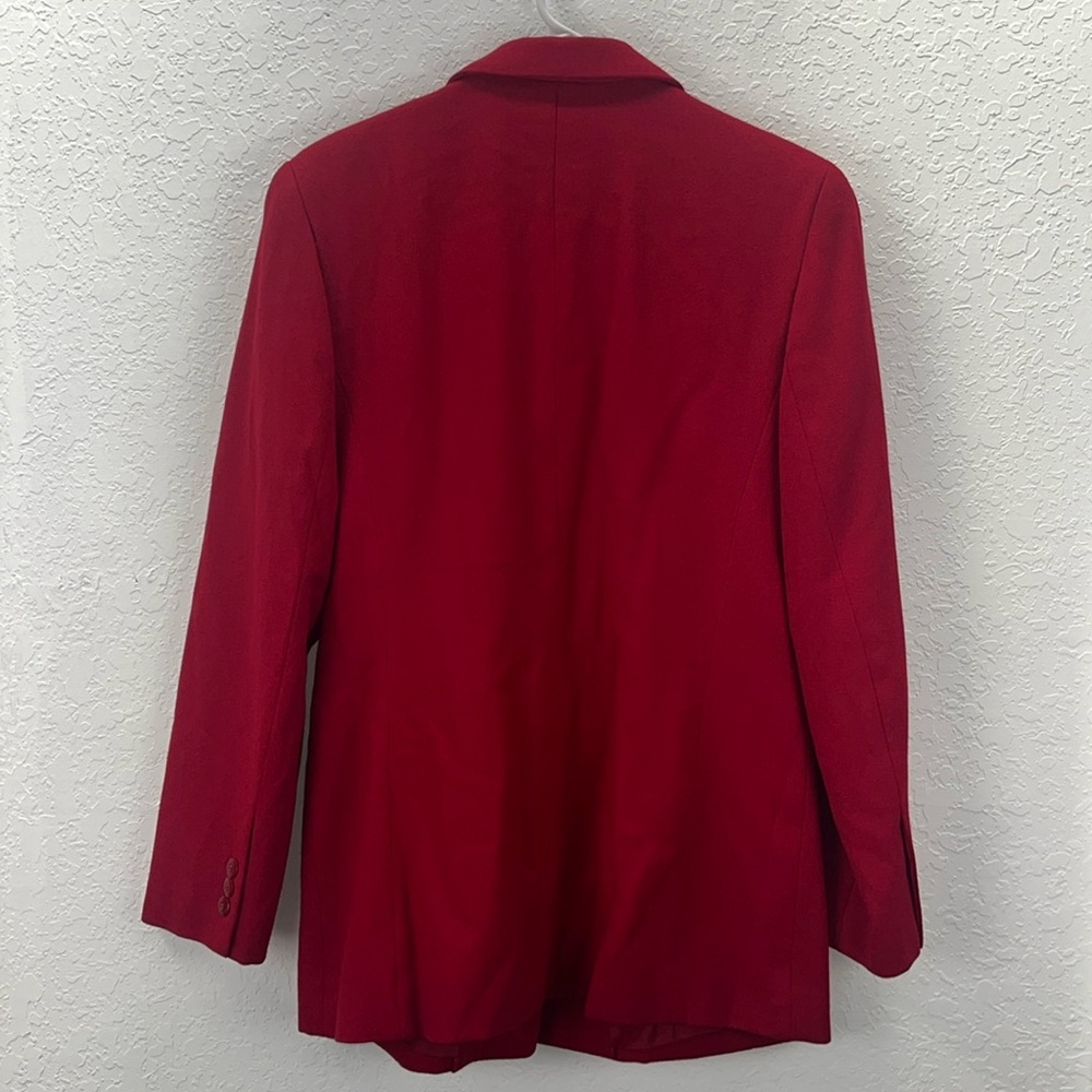 Imperfect 1980s vintage wool blazer Talbots size 10 100% wool blazer‎ cherry red - Picture 2 of 15